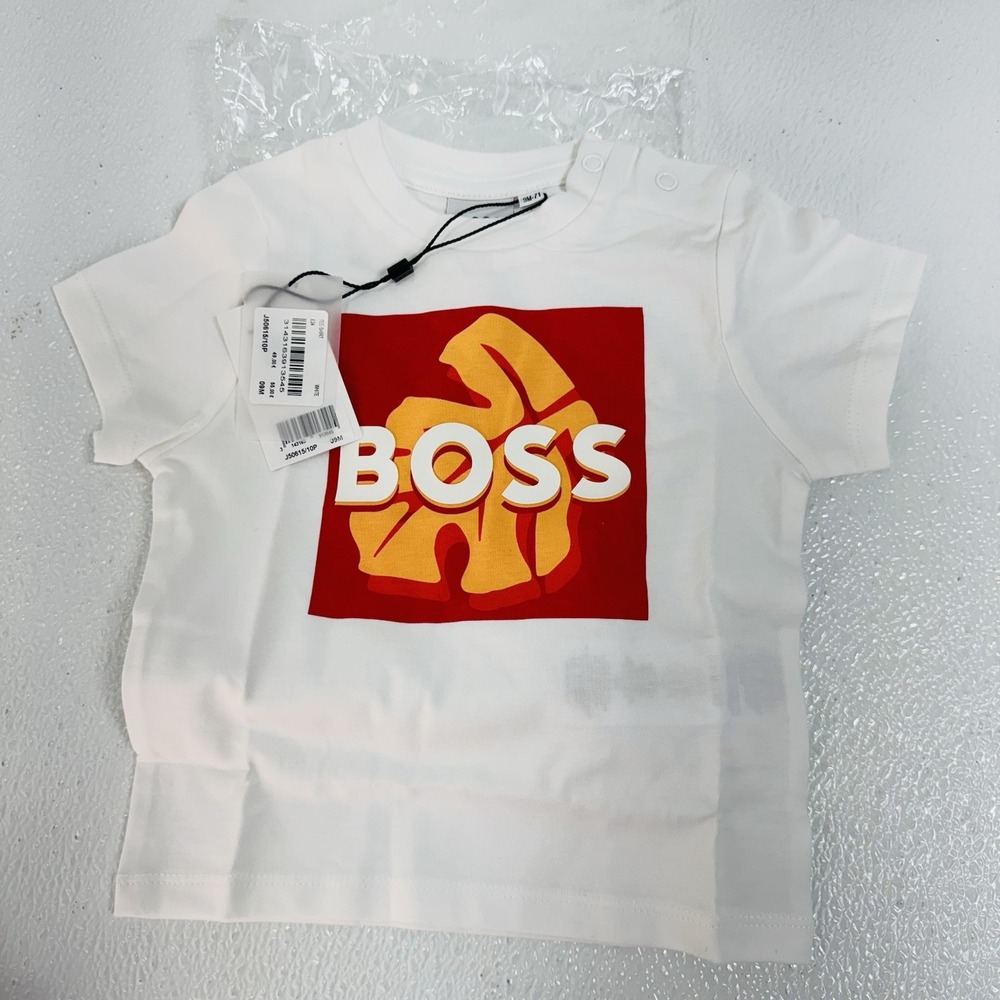 Hugo Boss Leaf Print Cotton T-Shirt / Kids Baby Boy Size 9M / J50615-10P